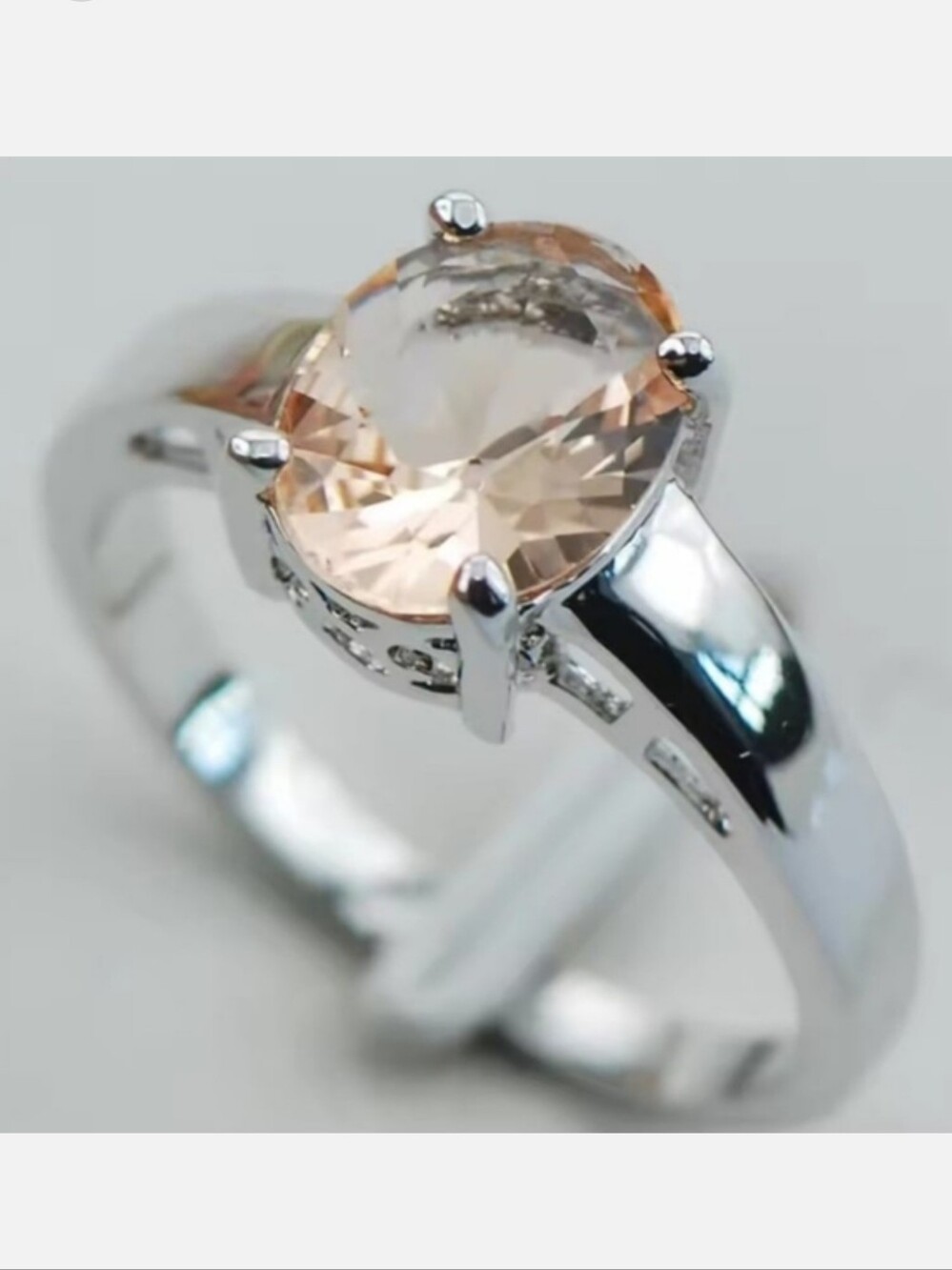 Morganite Gemstone 925 Sterling Silver Ring
